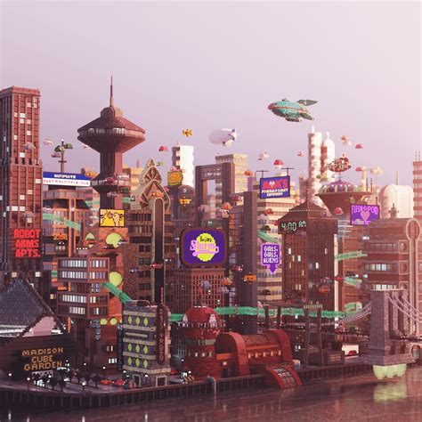 New New York from Futurama : r/VoxelArt