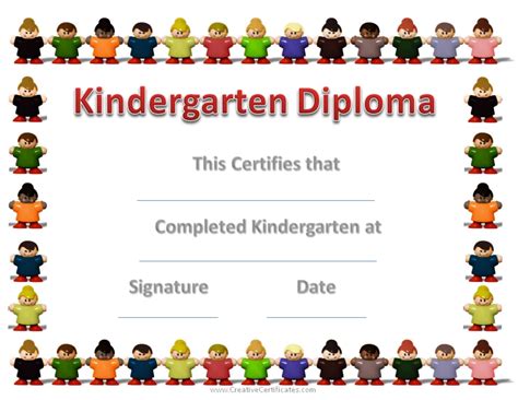 Kindergarten Graduation Certificate Template