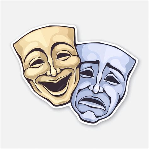 Premium Vector | Two theatrical comedy and drama mask Vector illustration