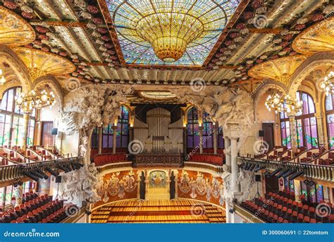 Catalan Music Palace in Barcelona, Catalonia, Spain Stock Image - Image ...