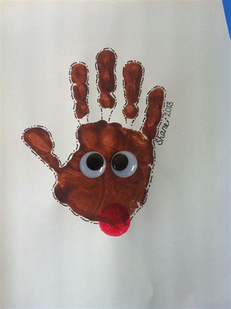 Reindeer Handprint | Reindeer handprint, Christmas classroom, Footprint art