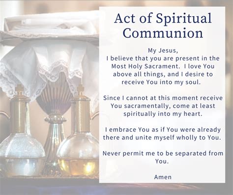 Spiritual Communion Prayer - Blessed Sacrament Catholic Church