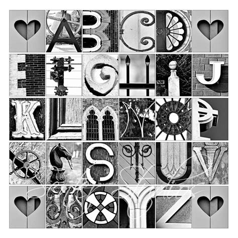 Excellent alphabet made of vintage building details and embellishments. Letter Art Photography ...