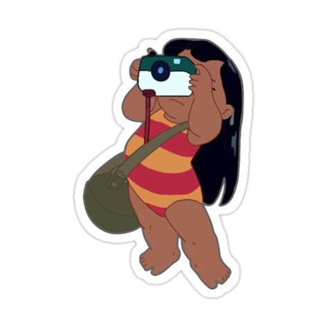 Lilo taking pictures at the beach Sticker by Andrea Perez | Pegatinas ...