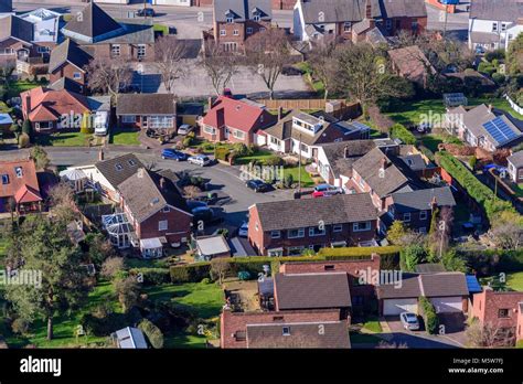 Aerial shot of Helsby village Stock Photo - Alamy