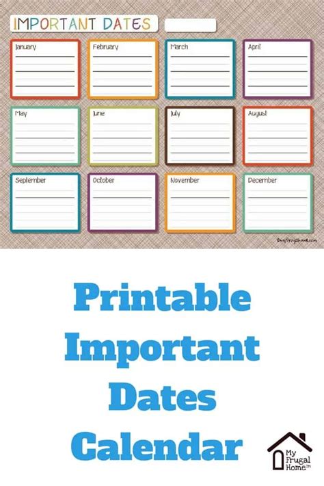 Important Dates Calendar | Important dates, Calendar, Dating