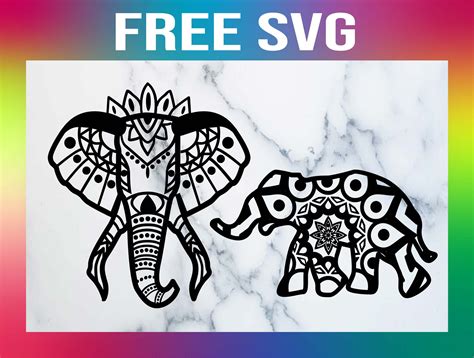 Free Elephant Mandala SVG