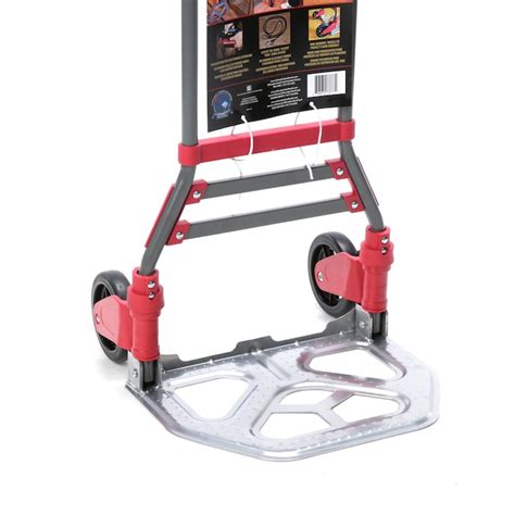 Milwaukee 150-lb 2-Wheel Red Steel Folding Hand Truck in the Hand ...