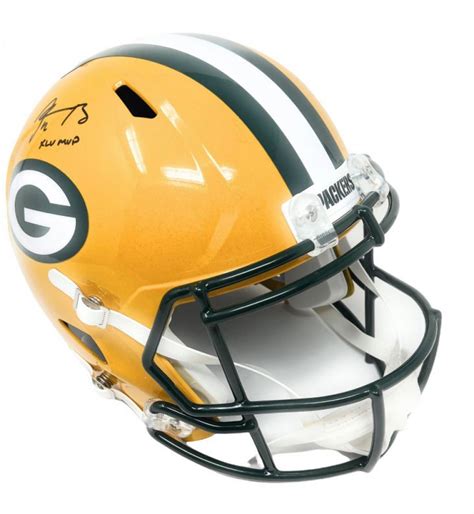 Aaron Rodgers Signed Packers Full-Size Speed Helmet Inscribed "XLV MVP ...