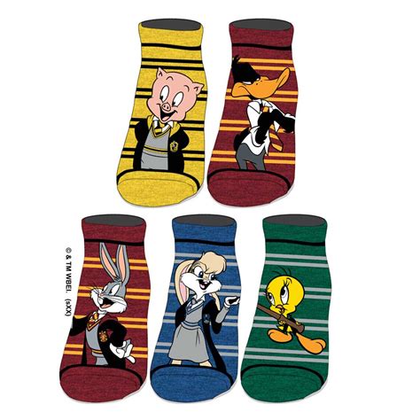 Bioworld Merchandising. Looney Tunes Characters 5 Pair Ankle Socks