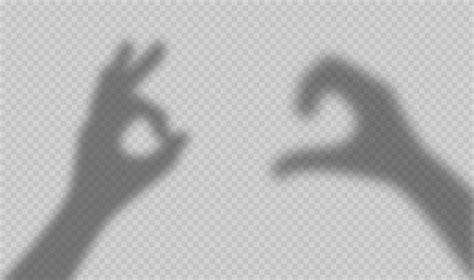 Free Vector | Set of realistic hand shadows png on transparent