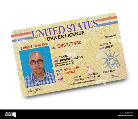 US Driver License Isolated on White Background Stock Photo - Alamy