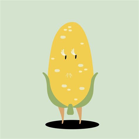 Yellow sweet corn cartoon character | Free Vector Illustration - rawpixel