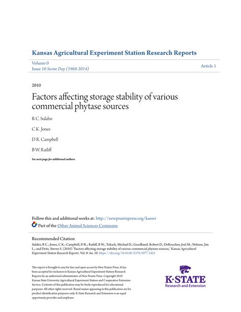 (PDF) Factors affecting storage stability of various commercial phytase ...