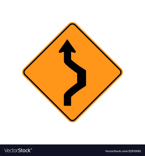 Usa traffic road sign double reverse curve Vector Image