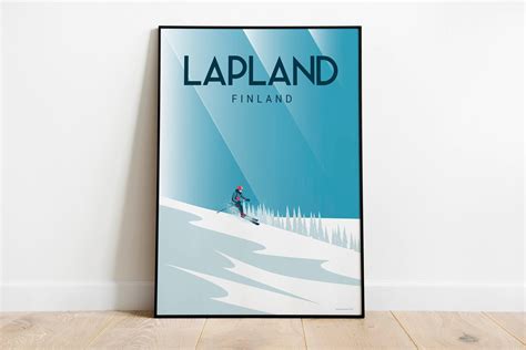 Lapland Finland Travel Poster Wall Art Print Scandinavia - Etsy