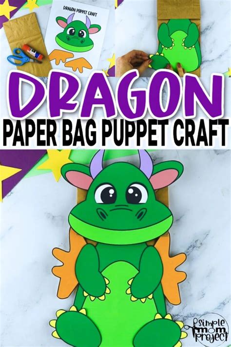 Printable Dragon Paper Bag Puppet Template | Paper bag puppets, Puppet ...