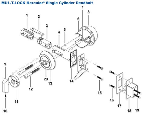 MUL-T-LOCK ONLINE :: Deadbolt Parts