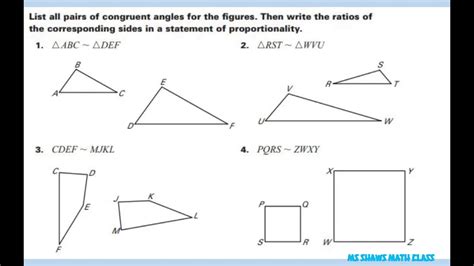 Congruent Angles Math 8 Worksheets