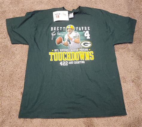 Green Bay Packers Brett Favre Touchdowns Shirt T Shirt Mens XL | eBay