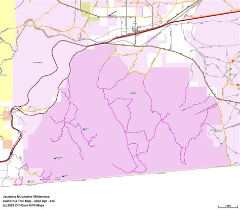 Jacumba Mountains Wilderness - California Trail Map