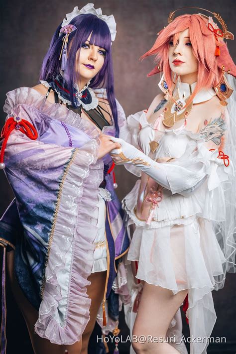 Yae Miko & Raiden Shogun Cosplay with my friend.💗💜 Genshin Impact | HoYoLAB