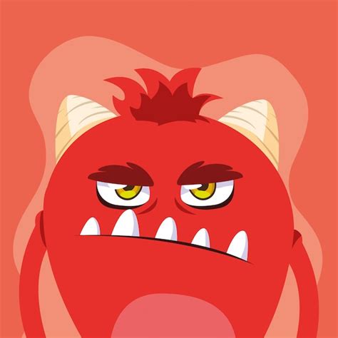 Premium Vector | Red monster cartoon