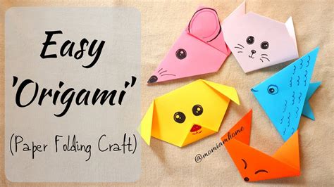 Craft Ideas | 5 Easy Paper folding Craft | Easy Origami Dog Cat Fox Fish Mouse - YouTube