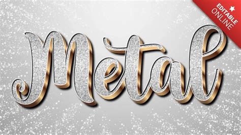 Metal | Silver Glitter Font | Text Effect Generator