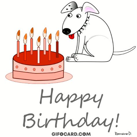 Happy Birthday dog gif – free download, tap to send ecard