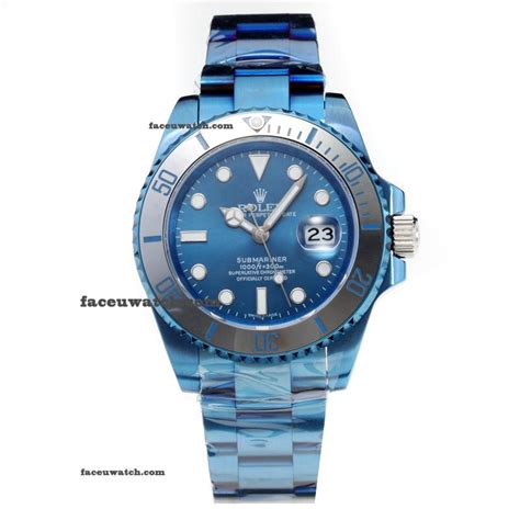 Rolex Submariner Automatic Ceramic Bezel Full Plated Blue with Blue ...