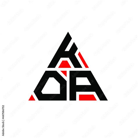 KOA triangle letter logo design with triangle shape. KOA triangle logo ...