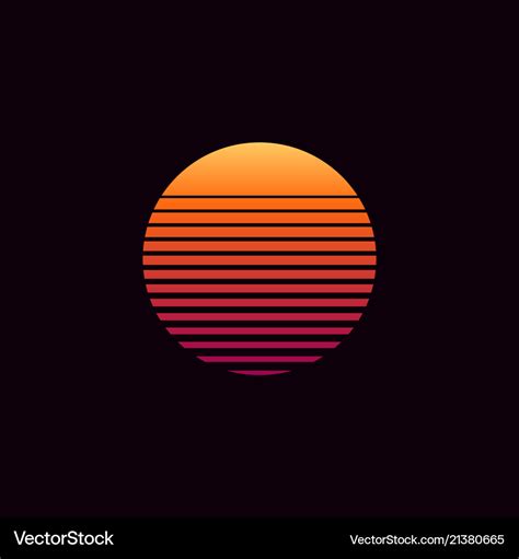 80s retro sunset Royalty Free Vector Image - VectorStock