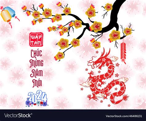 Lunar new year vietnamese chinese Royalty Free Vector Image