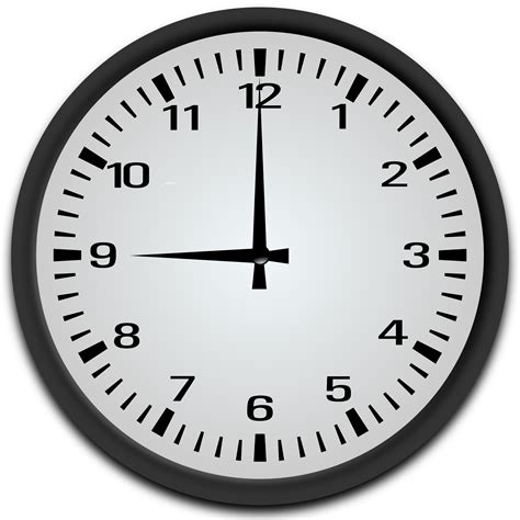 Clipart - 9 o'clock