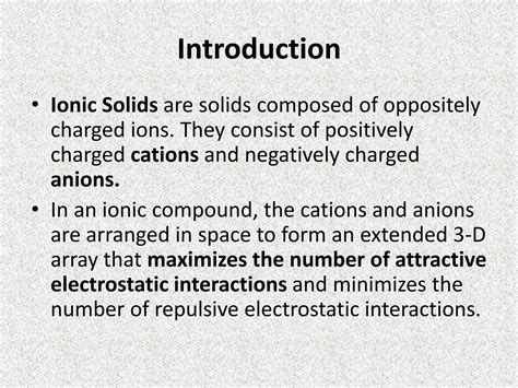 Ionic solids