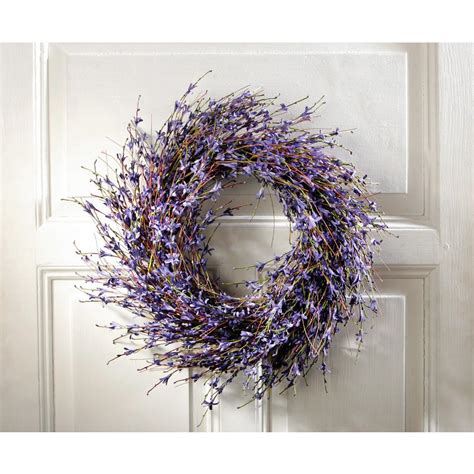 19.7 in. Dia. Lavender-Inspired Purple Dried Door Wreath-HD223193-P - The Home Depot