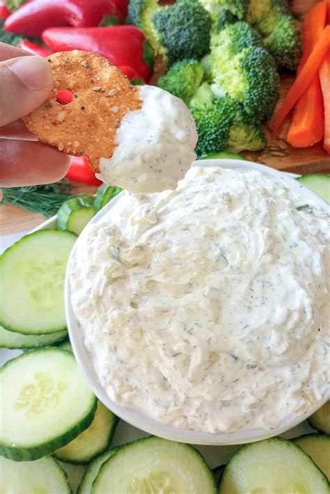 Easy Cucumber Dill Dip with Sour Cream - Flavored Apron