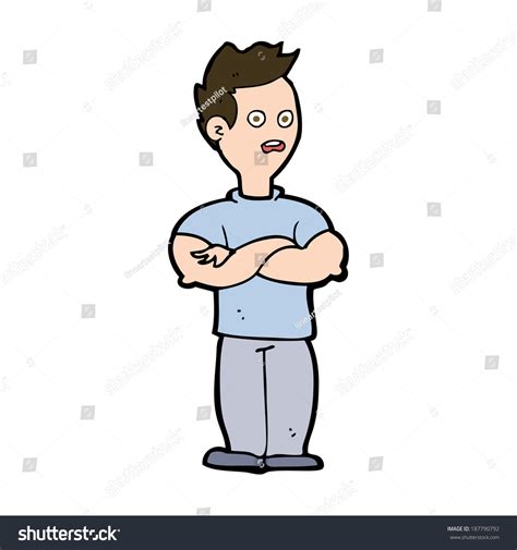 Cartoon Man Crossed Arms Stock Vector (Royalty Free) 187790792 ...