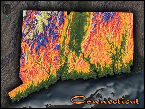 Connecticut Topo Wall Map by Outlook Maps - MapSales