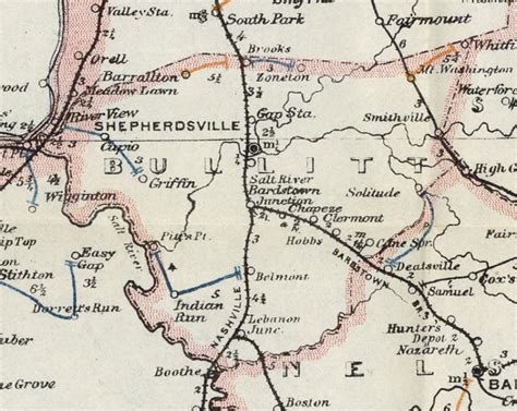 Bullitt County History - 1894 Postal Routes