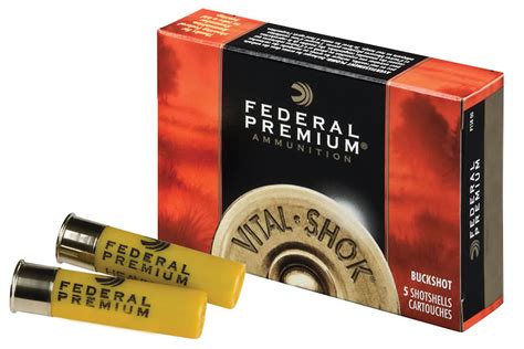 Federal 20 Gauge 3 Inch 18 Pellet #2 Buck Vital-Shok Buckshot 5/Box ...