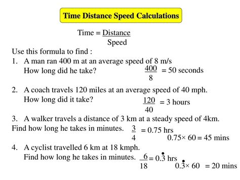 PPT - Time Distance Speed Calculations PowerPoint Presentation, free download - ID:695981