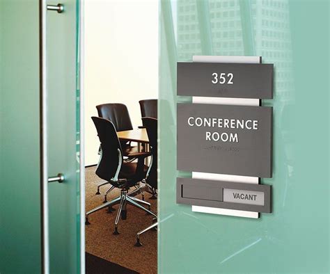 Fusion ADA Conference Room Interior Sign with Updateable Slider | Office signage, Room signage ...