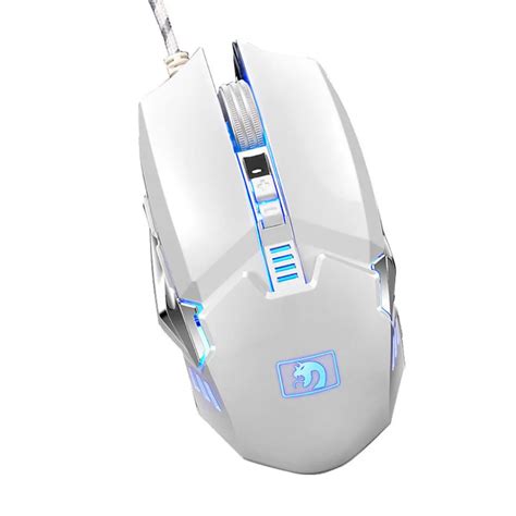 LED Wired Mouse 2400DPI USB Mechanic Backlight Black White Gray 3D Gaming Mouse 6 Buttons ...