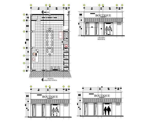 Clothing store layout plan - Cadbull