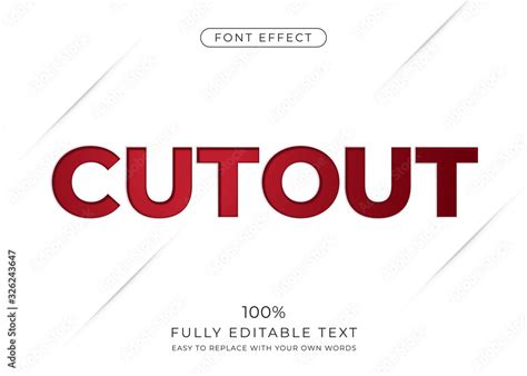 Cutout text effect with editable font style Stock Vector | Adobe Stock