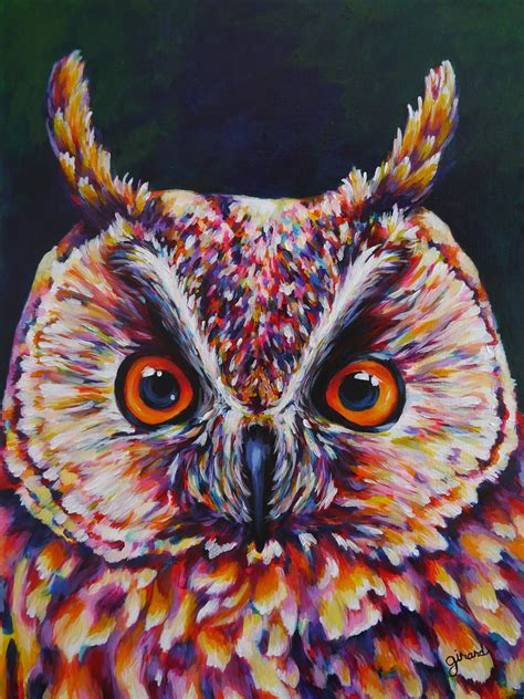 Great Horned Owl Acrylic Painting | 12"x16" Acrylic on mason… | Flickr