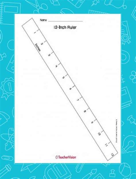 Printable 12-Inch Ruler (Measurement, 1st - 5th Grade) - TeacherVision