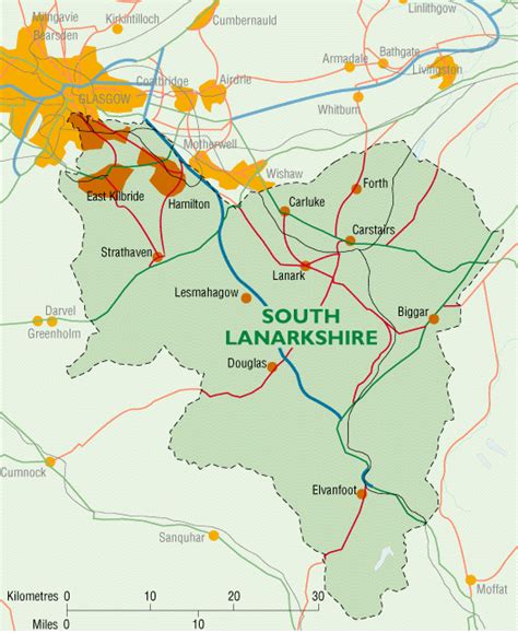 Map of South Lanarkshire Province Area